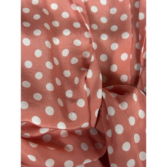 Ronny Kobo Carol Tie Front Pink White Polka Dot Size Medium Midi Dress - Picture 8 of 15